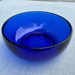 Cobalt Blue Glass Bowl 6 inches wide